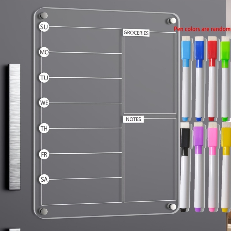 Meal Prep Planner - Acrylic Meal Planner Magnetic Menu Board