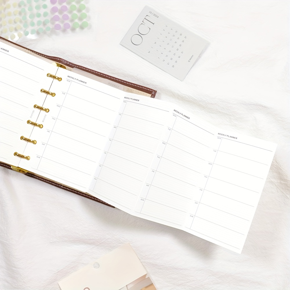 Meal Prep Planner - Fromthenon 10Sheets A6A7 Easy Refill 4-Fold