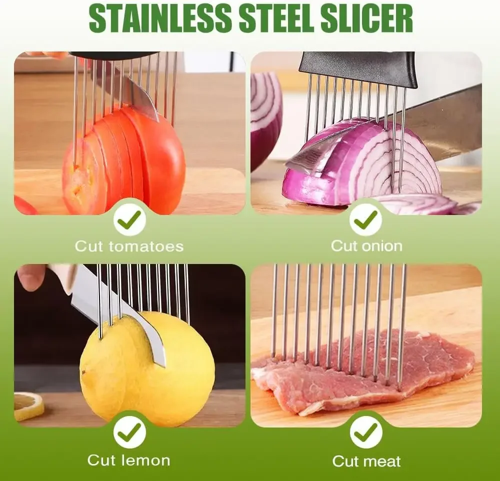 Onion Holder Slicer - Onion Holder for Slicing, Upgrade Stainless