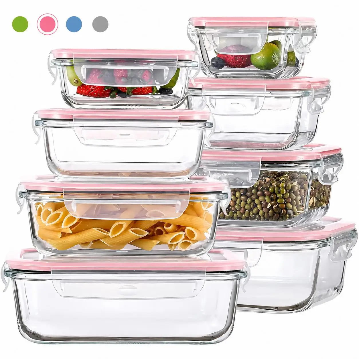 Meal Prep Kit - 8/12Pcs Stackable Borosilicate Glass Food Storage