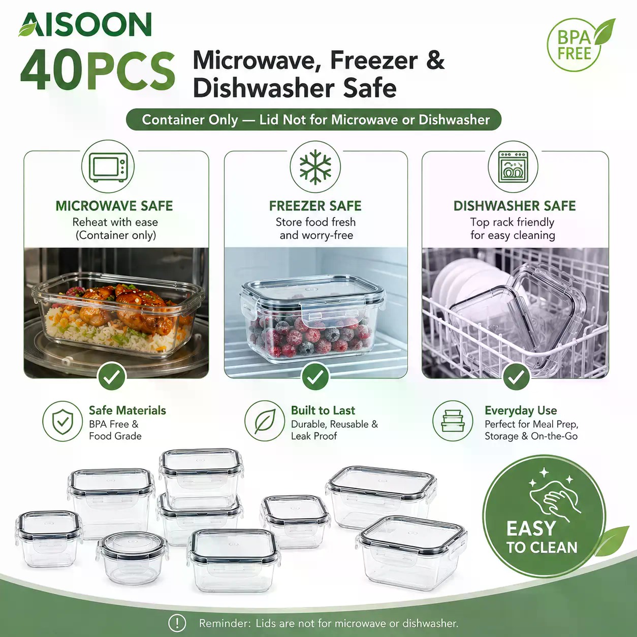 40 PCS Extra Large 85oz Silico - огляд і ціна Meal Prep Bowl