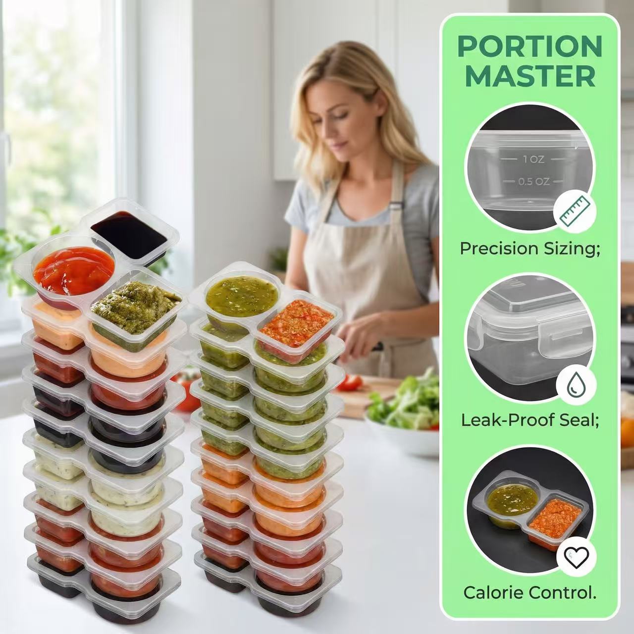 Dual Compartment Sauce Contain - огляд і ціна Sauce Dipping Cup