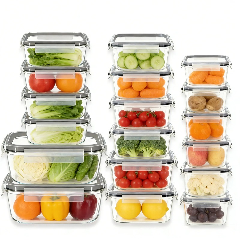 18 Pack Glass Food Storage Con - огляд і ціна Meal Prep Kit