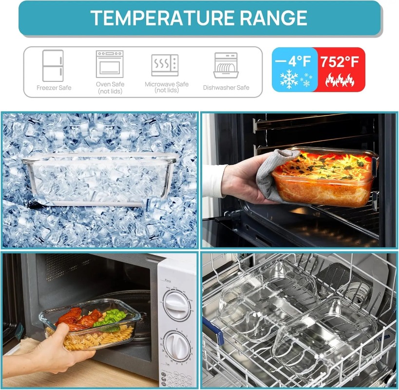 18 Pack Glass Food Storage Con - огляд і ціна Meal Prep Kit